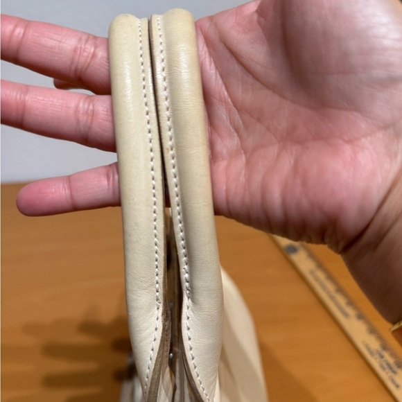 Longchamp Phyton Cream Textured Leather Satchel with Metal Accents - Picture 13 of 14